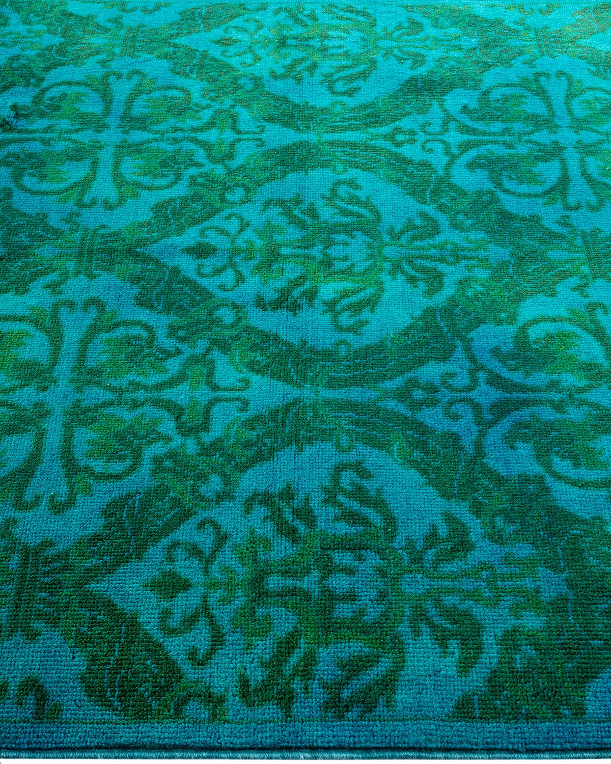 Tapis Overdyed en laine nouée à la main Bleu Light Neuf - En vente à Norwalk, CT