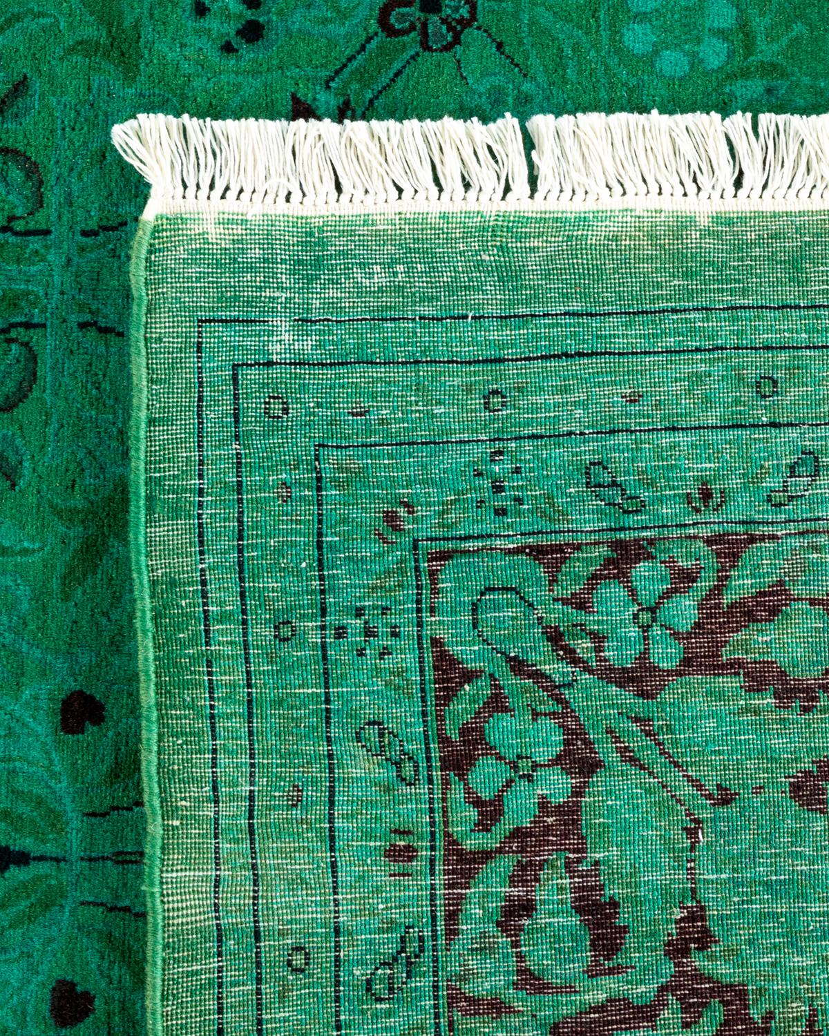 XXI secolo e contemporaneo Tappeto Overdyed in lana annodata a mano di colore blu chiaro in vendita