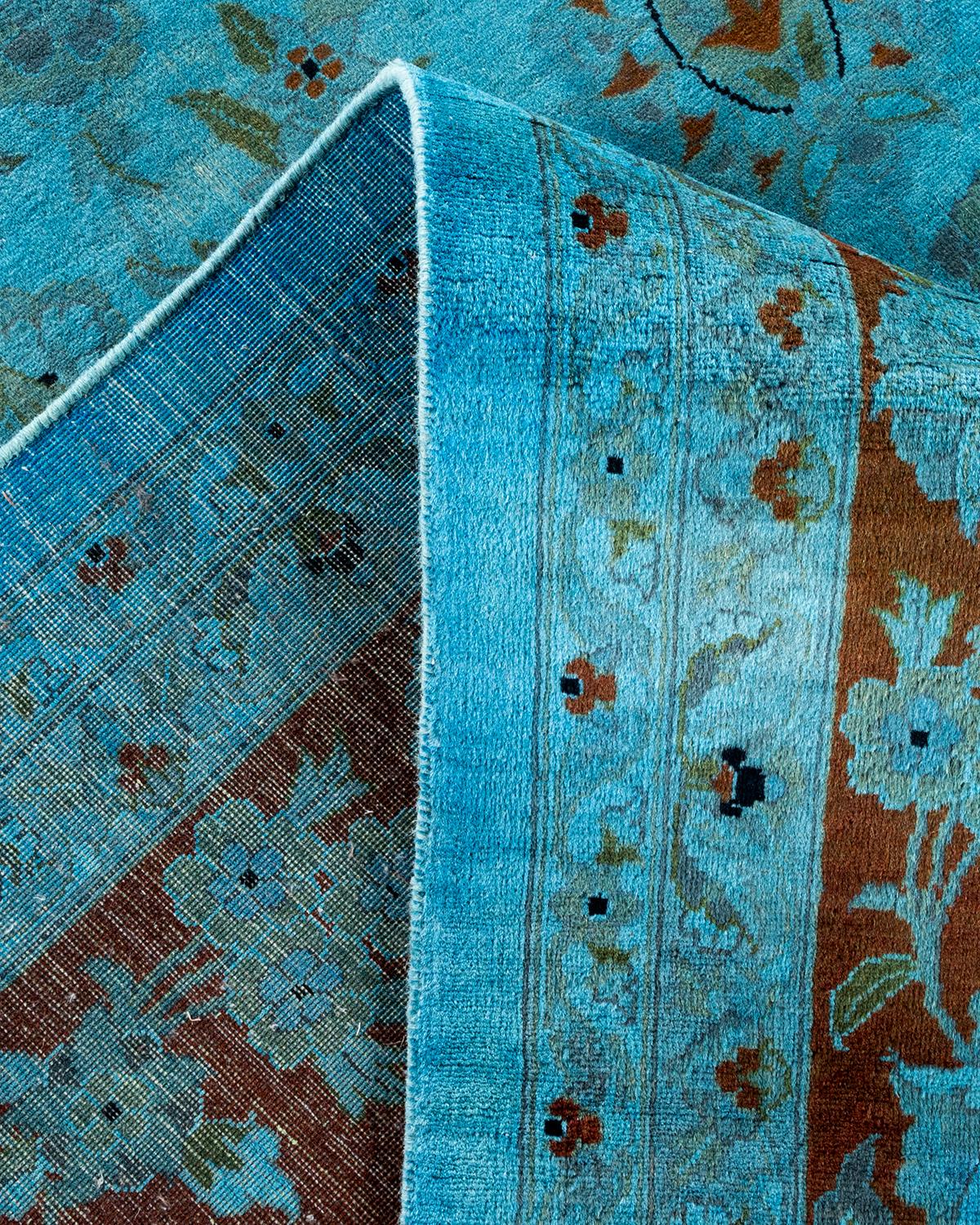 Alfombra de lana teñida a mano azul claro Lana en venta