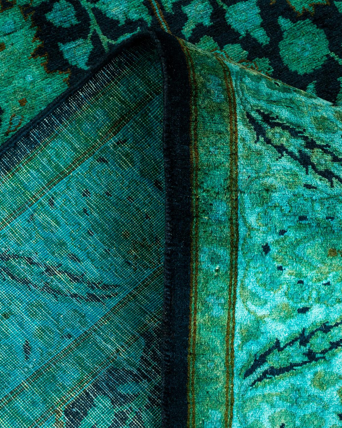 Laine Chemin de table en laine surteinte nouée à la main, bleu clair en vente