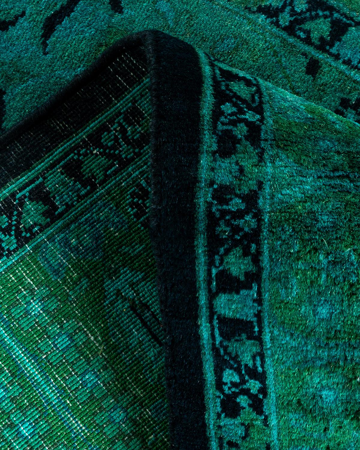Laine Chemin de table en laine surteinte nouée à la main, bleu clair en vente