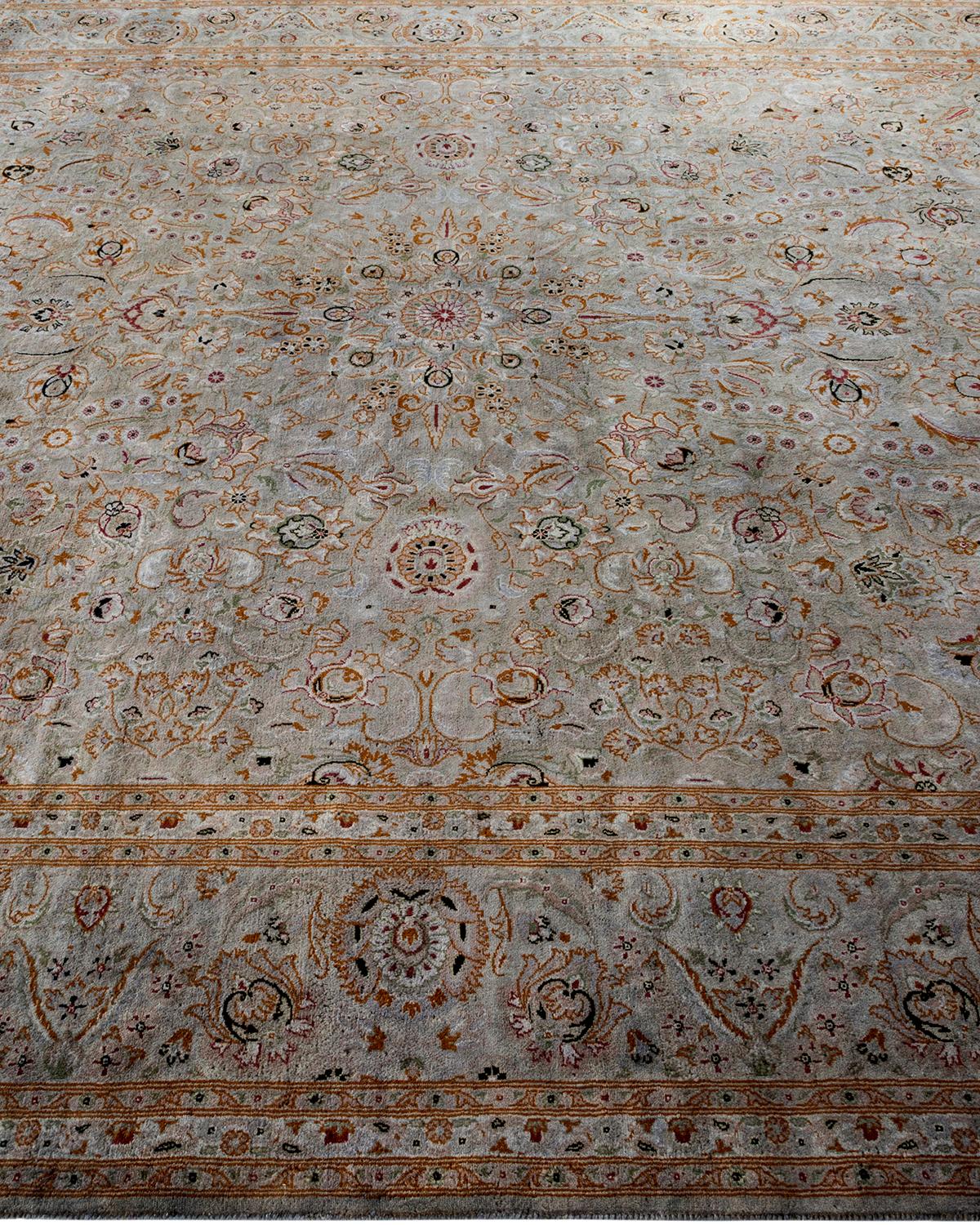Overdyed Hand Knotted Wool Light Gray Area Rug In New Condition For Sale In Norwalk, CT