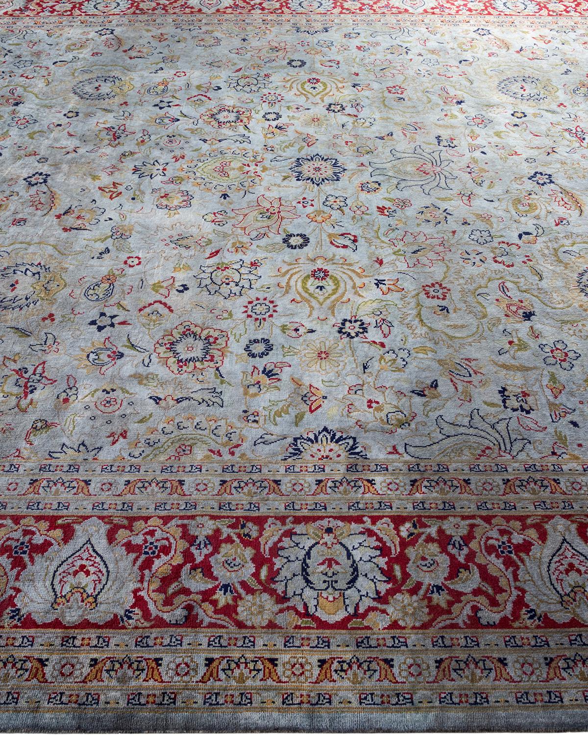 Overdyed Hand Knotted Wool Light Gray Area Rug In New Condition For Sale In Norwalk, CT