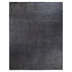 Overdyed Hand Knotted Wool Light Gray Area Rug