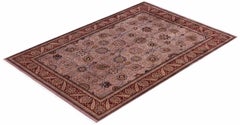 Overdyed Hand-Knotted Wool Modern-Contemporary Beige Area Rug 6' 2" x 9' 1"