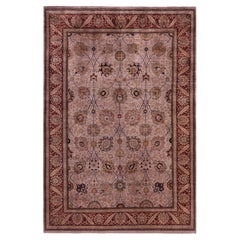 Overdyed Hand-Knotted Wool Modern-Contemporary Beige Area Rug 6' 2" x 9' 1"