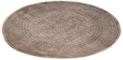Overdyed Laine nouée à la main Tapis de zone beige moderne et contemporain 8' 1" x 8' 1"