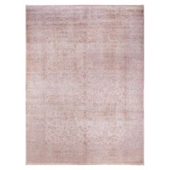 Overdyed Hand-Knotted Wool Modern-Contemporary Beige Area Rug 8' 11" x 11' 9"