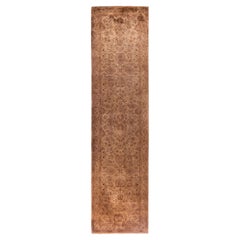 Overdyed Hand-Knotted Wool Modern-Contemporary Beige Runner 2' 7" x 10' 4"