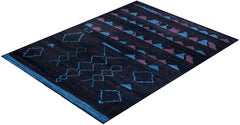 Overdyed Hand-Knotted Wool Modern-Contemporary Black Area Rug 10' 5" x 13' 10"