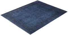 Overdyed Hand-Knotted Wool Modern-Contemporary Black Area Rug 8' 1" x 10' 5"