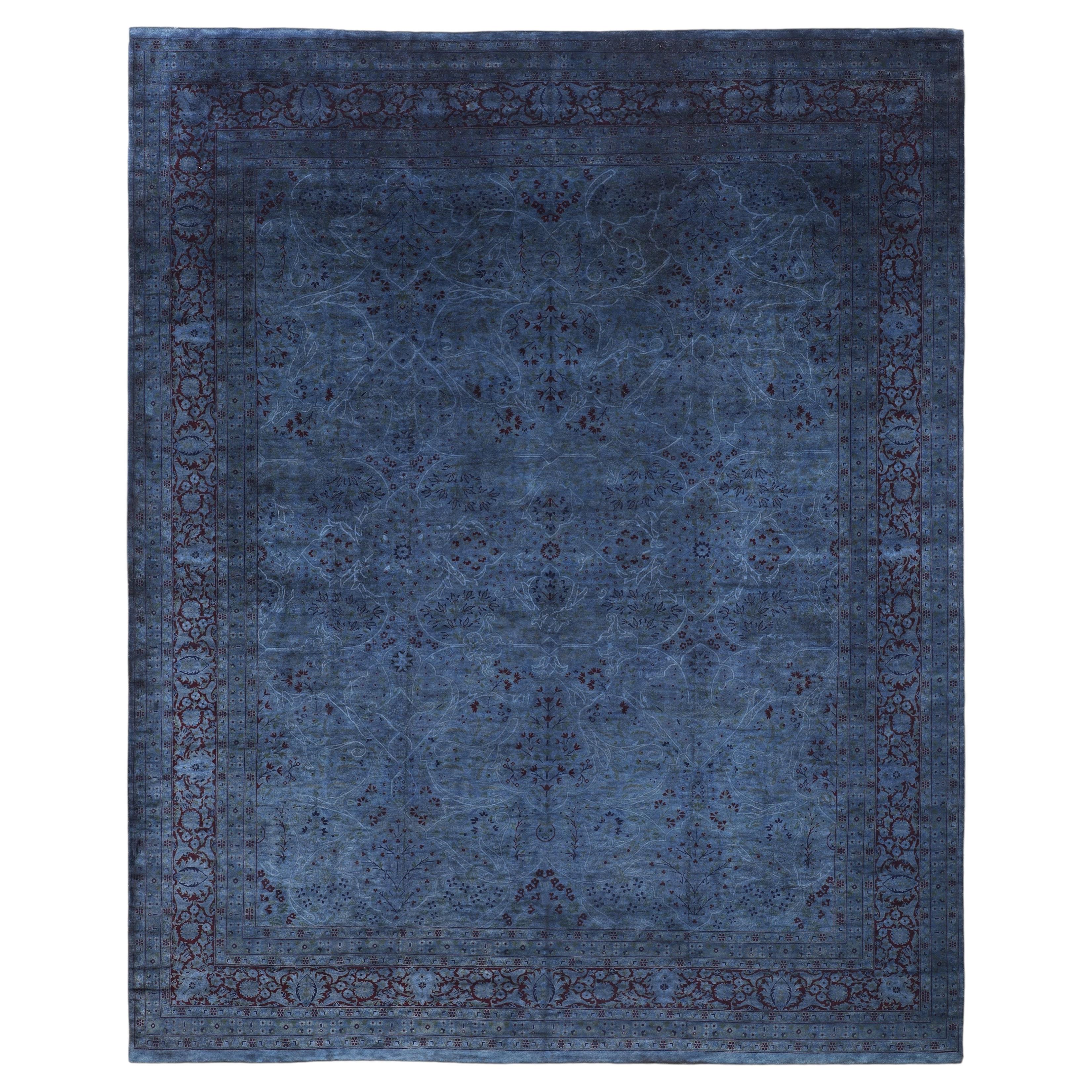 Overdyed Hand-Knotted Wool Modern-Contemporary Black Area Rug 8' 1" x 10' 5"
