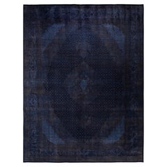 Overdyed Hand-Knotted Wool Modern-Contemporary Black Area Rug 9' 0" x 12' 0"