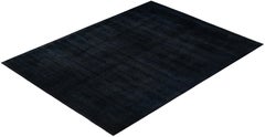 Alfombra de lana anudada a mano teñida, moderna y contemporánea, de color negro 3 x 3 cm