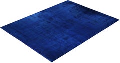 Overdyed Hand-Knotted Wool Modern-Contemporary Blue Area Rug 12' 3" x 15' 6"