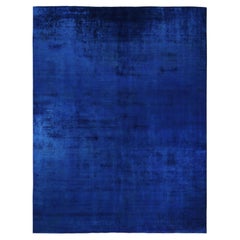 Overdyed Hand-Knotted Wool Modern-Contemporary Blue Area Rug 12' 3" x 15' 6"