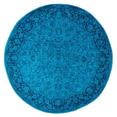 Overdyed handgeknüpfte Wolle modern-zeitgenössischen blauen Bereich Teppich 6' 2" x 6' 3"