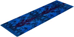 Overdyed Alfombra de lana anudada a mano Moderno-Contemporáneo Azul 2' 7" x 8' 6