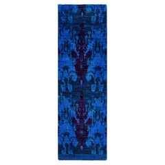 Overdyed Alfombra de lana anudada a mano Moderno-Contemporáneo Azul 2' 7" x 8' 6