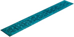 Overdyed Hand-Knotted Wool Modern-Contemporary Blue Runner 2' 9" x 18' 1"