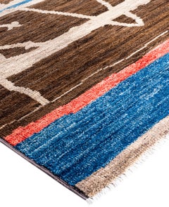 Overdyed Hand-Knotted Wool Modern-Contemporary Brown Area Rug 10' 1" x 13' 10"