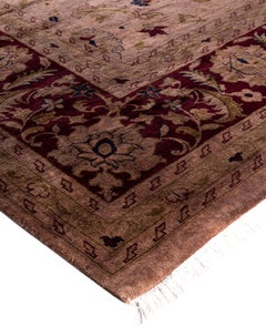 Overdyed Hand-Knotted Wool Modern-Contemporary Brown Area Rug 10' 3" x 13' 10"