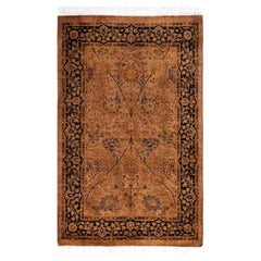 Overdyed Hand-Knotted Wool Modern-Contemporary Brown Area Rug 2' 7" x 4' 1"