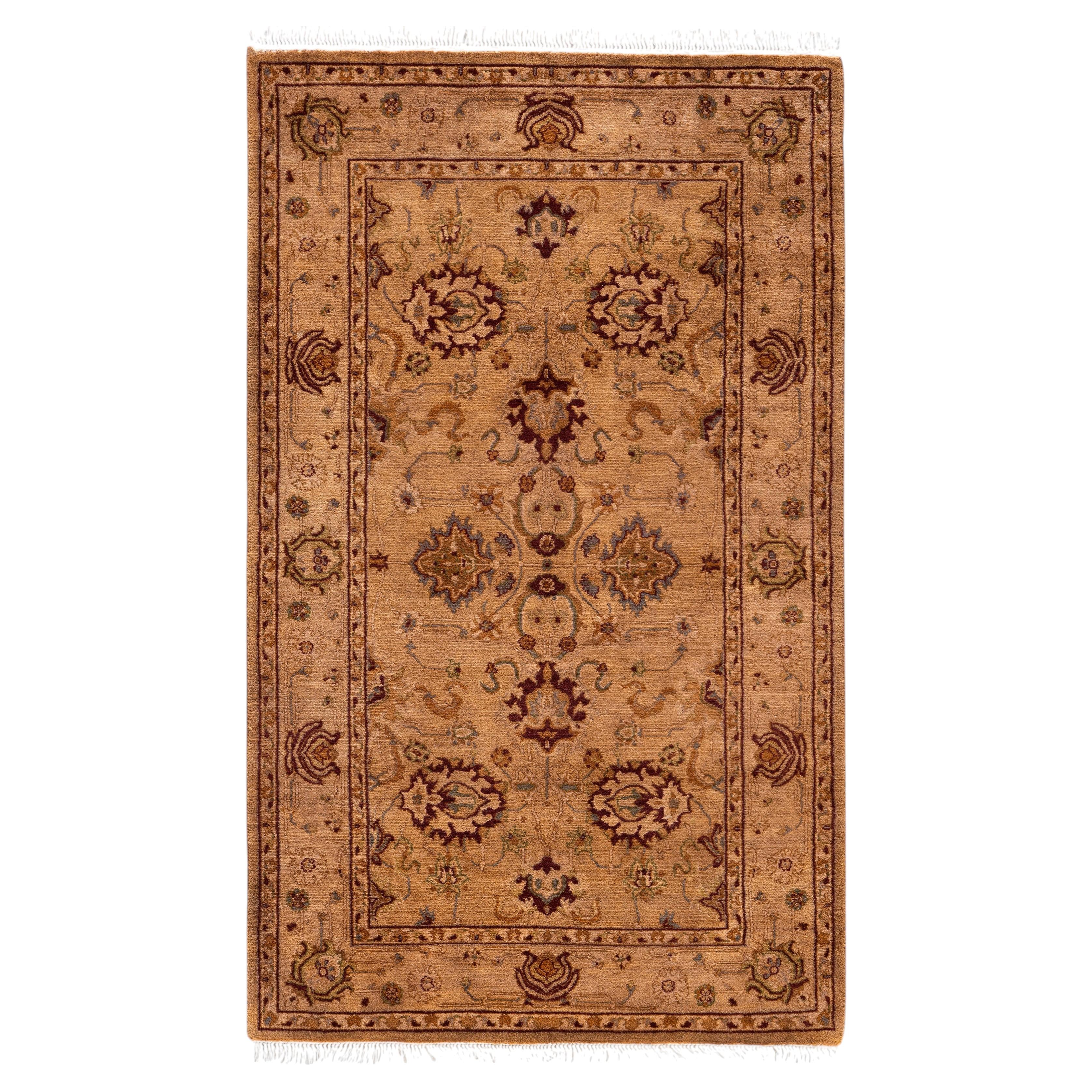 Overdyed Hand-Knotted Wool Modern-Contemporary Brown Area Rug 2' 7" x 4' 4"