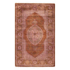 Overdyed Hand-Knotted Wool Modern-Contemporary Brown Area Rug 2' 8" x 4' 3"