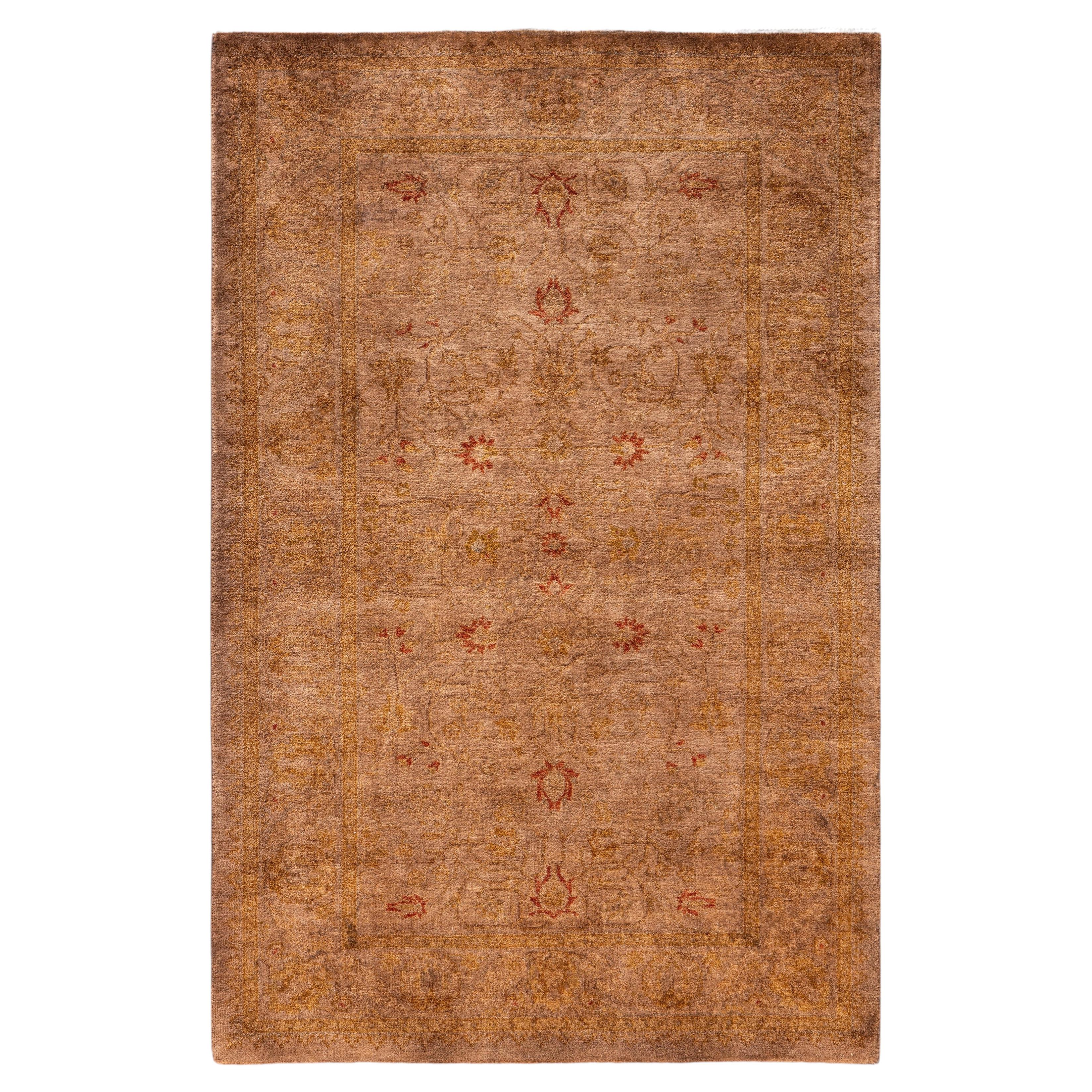 Overdyed Hand-Knotted Wool Modern-Contemporary Brown Area Rug 2' 9" x 4' 3"