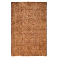 Overdyed Hand-Knotted Wool Modern-Contemporary Brown Area Rug 2' 9" x 4' 3"