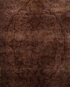 Overdyed Hand-Knotted Wool Modern-Contemporary Brown Area Rug 3' 0" x 5' 6"