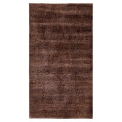Overdyed Hand-Knotted Wool Modern-Contemporary Brown Area Rug 3' 0" x 5' 6"