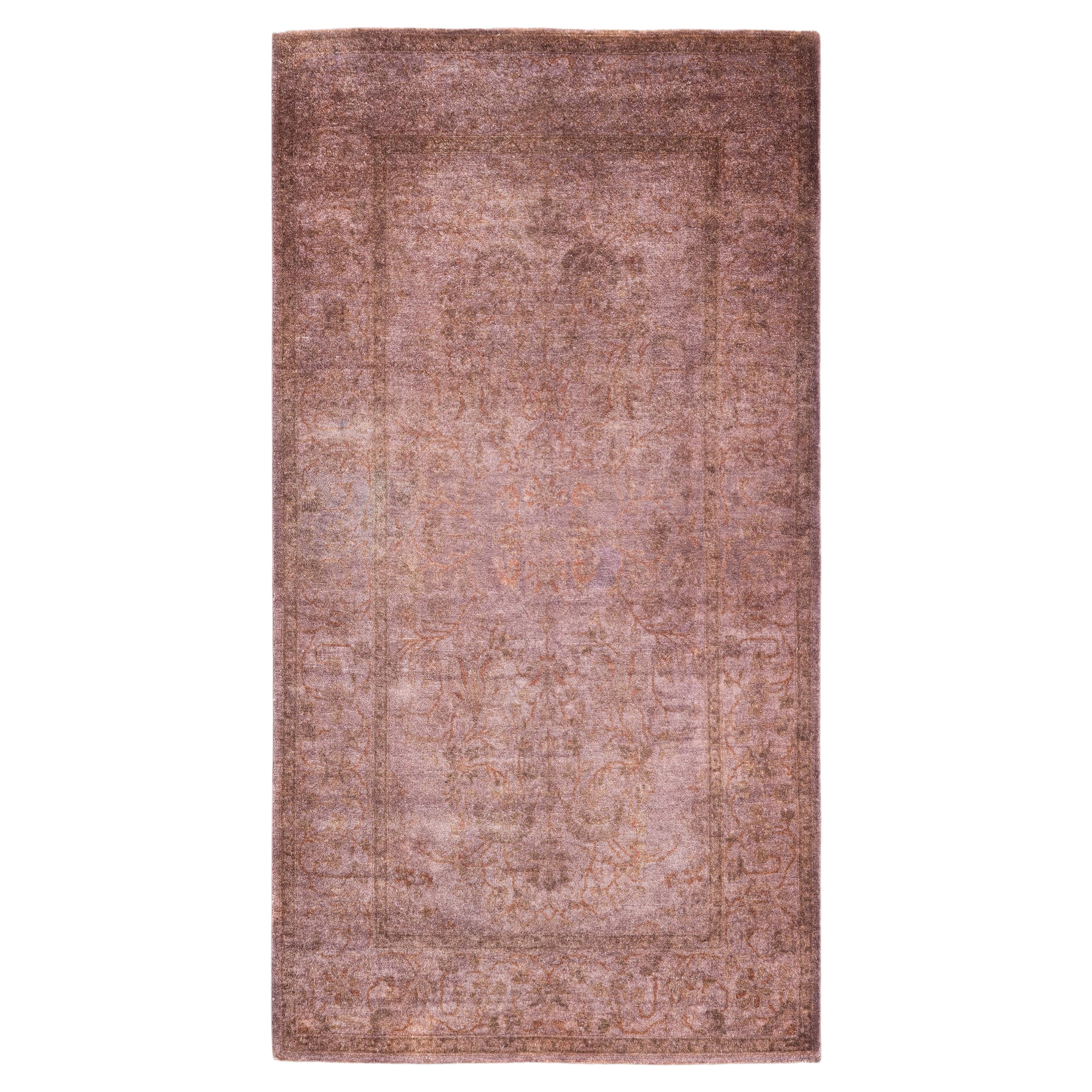 Overdyed Hand-Knotted Wool Modern-Contemporary Brown Area Rug 3' 1" x 5' 5"