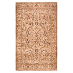Tappeto Overdyed in lana annodato a mano di colore marrone moderno-contemporaneo 3' 2" x 5' 2"