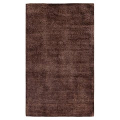 Overdyed Hand-Knotted Wool Modern-Contemporary Brown Area Rug 3' 3" x 5' 4"
