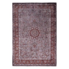Overdyed Hand-Knotted Wool Modern-Contemporary Brown Area Rug 4' 1" x 6' 0"