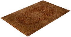 Overdyed Hand-Knotted Wool Modern-Contemporary Brown Area Rug 4' 8" x 6' 9"