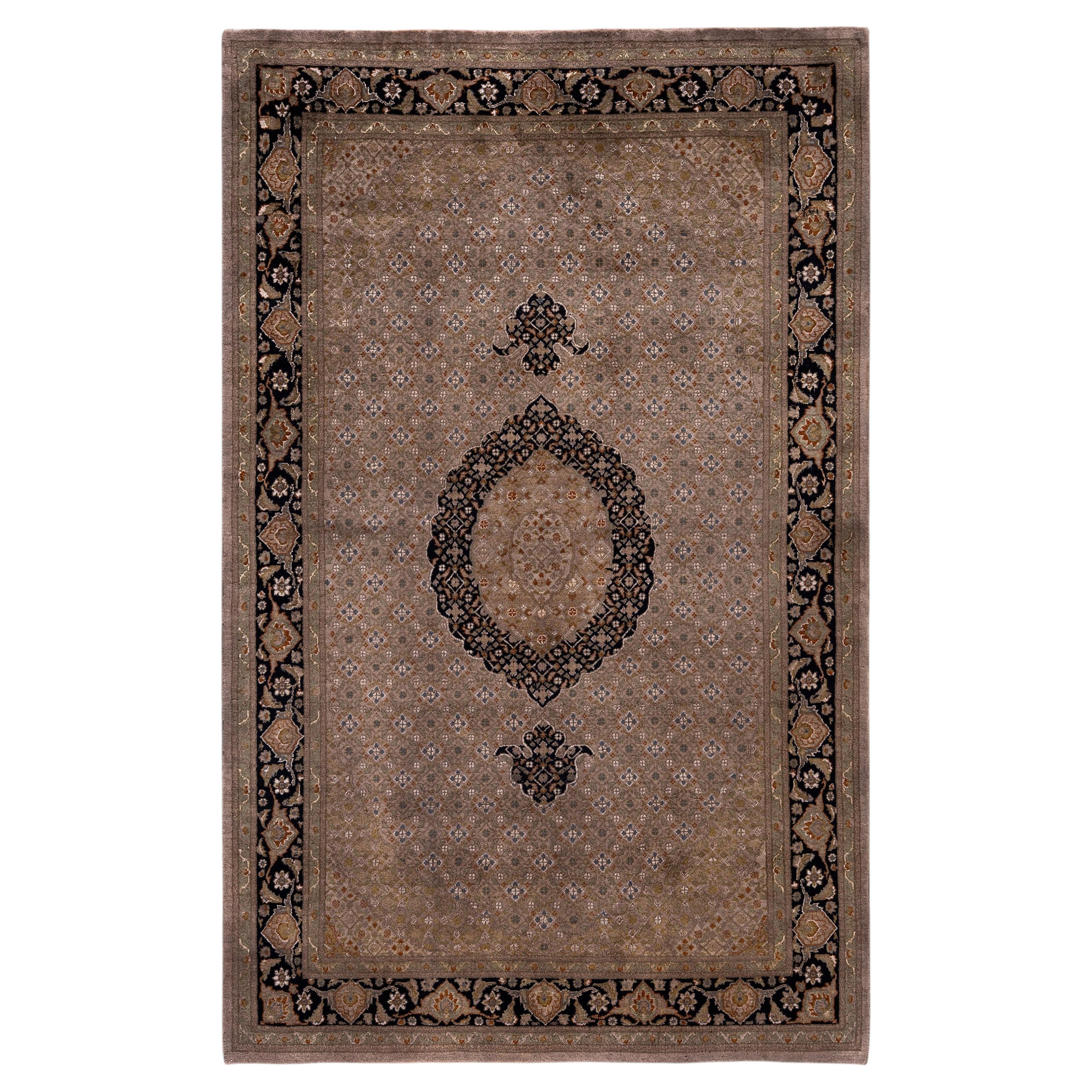 Alfombra de lana anudada a mano sobreteñida, moderna y contemporánea, marrón 4' 8" x 7' 1" (4' 8" x 7' 1")