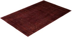 Overdyed Hand-Knotted Wool Modern-Contemporary Brown Area Rug 5' 1" x 7' 10"