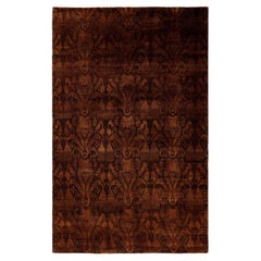 Overdyed Hand-Knotted Wool Modern-Contemporary Brown Area Rug 5' 10" x 9' 1"