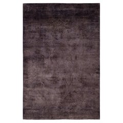 Overdyed Hand-Knotted Wool Modern-Contemporary Brown Area Rug 6' 0" x 8' 10"