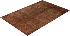 Overdyed Hand-Knotted Wool Modern-Contemporary Brown Area Rug 6' 0" x 9' 0"