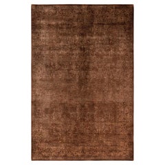 Overdyed Hand-Knotted Wool Modern-Contemporary Brown Area Rug 6' 0" x 9' 0"