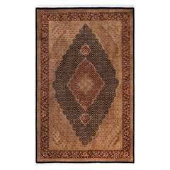 Overdyed Hand-Knotted Wool Modern-Contemporary Brown Area Rug 6' 0" x 9' 4"