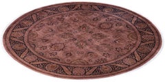 Overdyed Hand-Knotted Wool Modern-Contemporary Brown Area Rug 6' 1" x 6' 1"