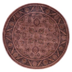 Overdyed Hand-Knotted Wool Modern-Contemporary Brown Area Rug 6' 1" x 6' 1"