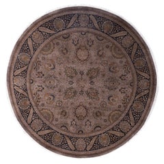 Overdyed Hand-Knotted Wool Modern-Contemporary Brown Area Rug 6' 1" x 6' 1"