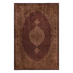 Overdyed Hand-Knotted Wool Modern-Contemporary Brown Area Rug 6' 1" x 9' 0"