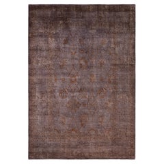 Overdyed Hand-Knotted Wool Modern-Contemporary Brown Area Rug 6' 3" x 9' 3"